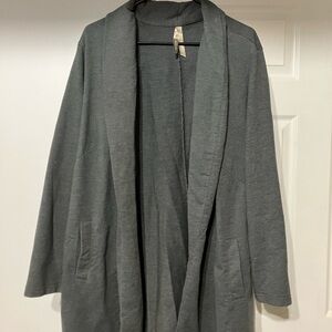 Gray Open Front Cardigan